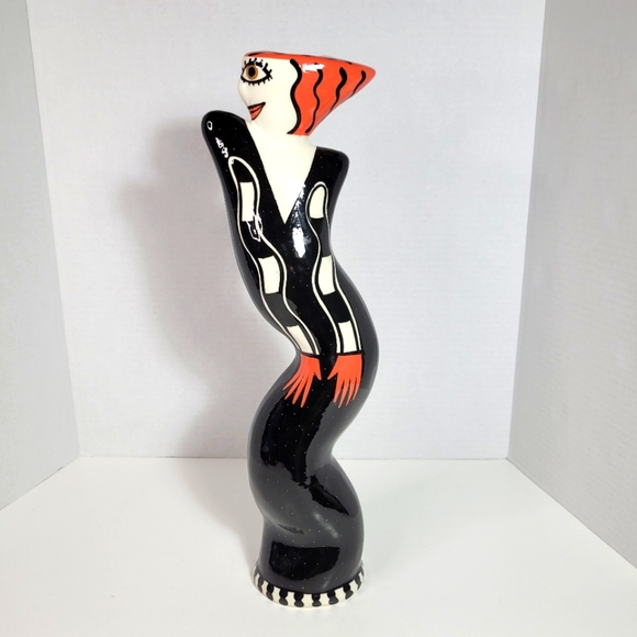 Paloma Picasso Cubism Style Woman Figure Candle Holder Statue Signed 16